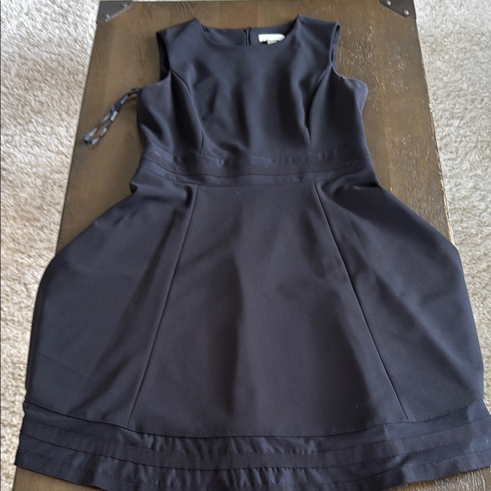 Calvin Klein Black Pleated Sheath Dress